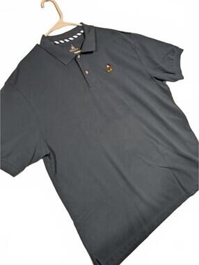 Disney Parks Mickey Mouse Embroidered Blue Cotton Polo Shirt Mens XL